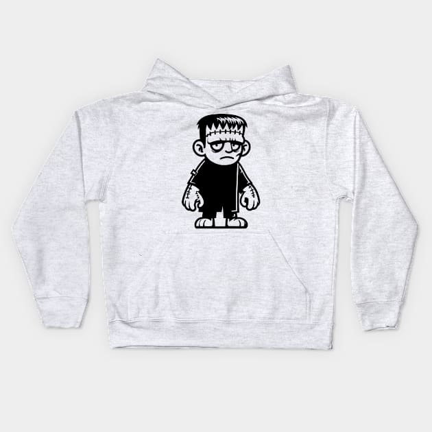 Cartoon Frankenstein Kids Hoodie by KayBee Gift Shop